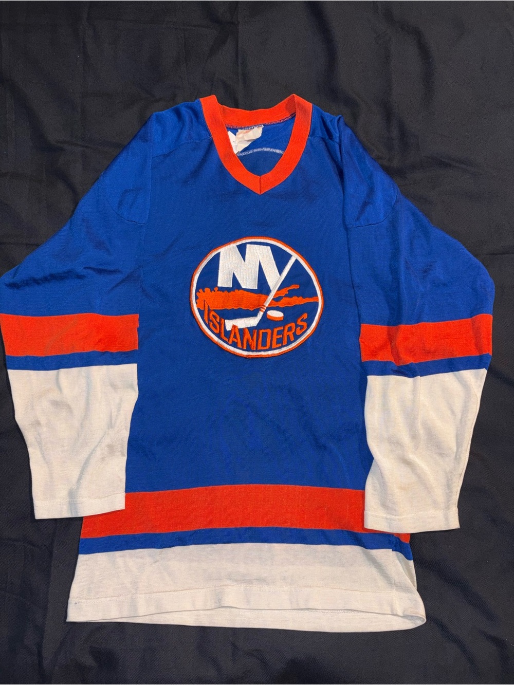 New York Islanders Blue & Orange Hockey Jersey 70s-80s Vintage Old Hockey Uni